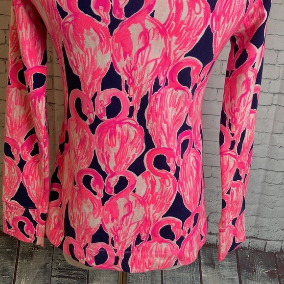 Lilly Pulitzer UPF 50+ Skipper PopOver Sweater Flamingos‎ XS Preppy Resortwear - Picture 4 of 15